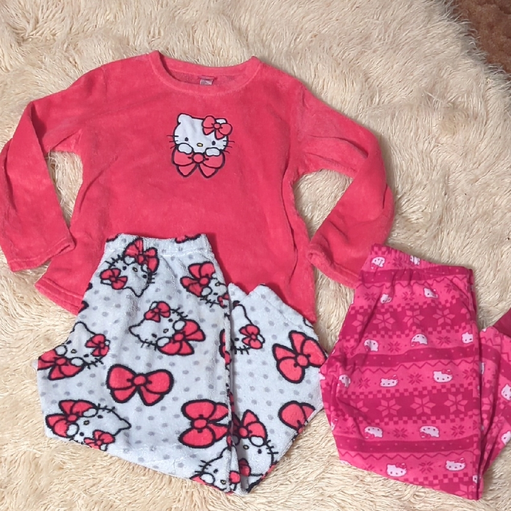 Hello Kitty Pink and White girls XL Pajama Set
